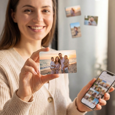 Personalisierter NFC Kühlschrankmagnet – Individuelles Geschenk für Reisen, Hochzeiten, Geburtstage 