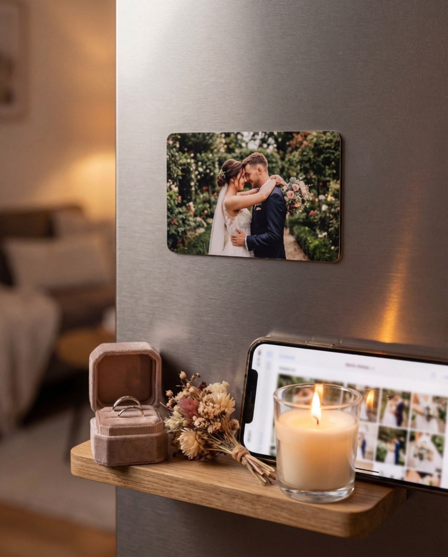 Personalisierter NFC Kühlschrankmagnet – Individuelles Geschenk für Reisen, Hochzeiten, Geburtstage 
