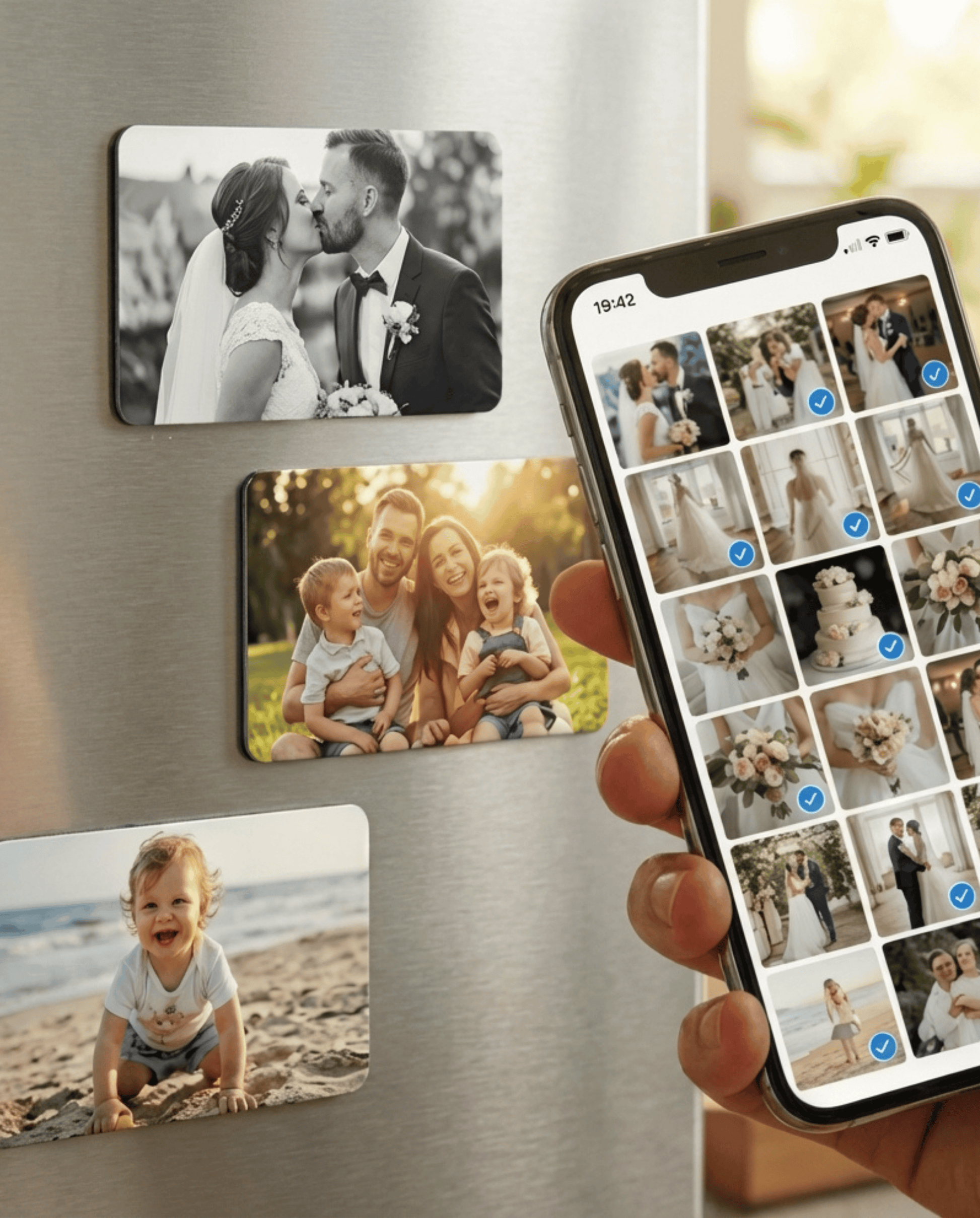 Personalisierter NFC Kühlschrankmagnet – Individuelles Geschenk für Reisen, Hochzeiten, Geburtstage 