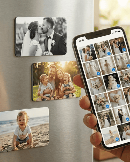 Personalisierter NFC Kühlschrankmagnet – Individuelles Geschenk für Reisen, Hochzeiten, Geburtstage 